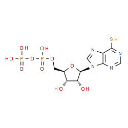 ChemSpider 2D Image | 6-Mercaptopurine ribonucleoside 5'-diphosphate | C10H14N4O10P2S