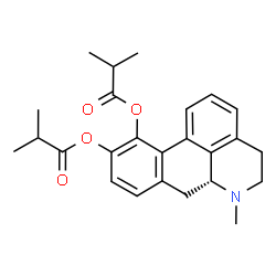 ChemSpider 2D Image | (6aR)-6-Methyl-5,6,6a,7-tetrahydro-4H-dibenzo[de,g]quinoline-10,11-diyl bis(2-methylpropanoate) | C25H29NO4