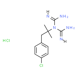 ChemSpider 2D Image | N-[1-(4-Chlorophenyl)-2-methyl-2-propanyl]imidodicarbonimidic diamide hydrochloride (1:1) | C12H19Cl2N5