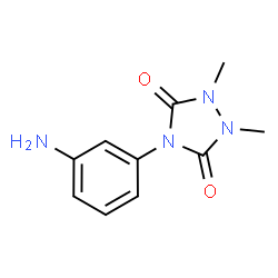 ChemSpider 2D Image | 4-(3-Aminophenyl)-1,2-dimethyl-1,2,4-triazolidine-3,5-dione | C10H12N4O2