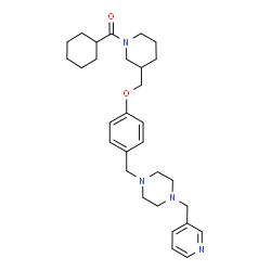 ChemSpider 2D Image | Cyclohexyl{3-[(4-{[4-(3-pyridinylmethyl)-1-piperazinyl]methyl}phenoxy)methyl]-1-piperidinyl}methanone | C30H42N4O2