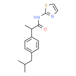 ChemSpider 2D Image | 2-(4-Isobutylphenyl)-N-(1,3-thiazol-2-yl)propanamide | C16H20N2OS