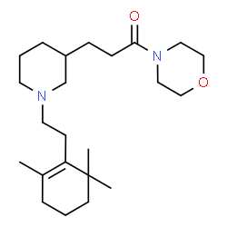ChemSpider 2D Image | 1-(4-Morpholinyl)-3-{1-[2-(2,6,6-trimethyl-1-cyclohexen-1-yl)ethyl]-3-piperidinyl}-1-propanone | C23H40N2O2