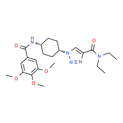 ChemSpider 2D Image | N,N-Diethyl-1-{cis-4-[(3,4,5-trimethoxybenzoyl)amino]cyclohexyl}-1H-1,2,3-triazole-4-carboxamide | C23H33N5O5