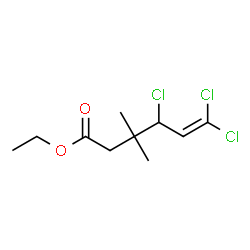 ChemSpider 2D Image | Ethyl 4,6,6-trichloro-3,3-dimethyl-5-hexenoate | C10H15Cl3O2
