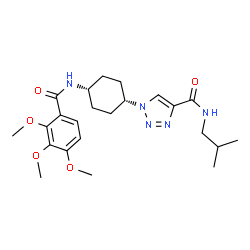 ChemSpider 2D Image | N-Isobutyl-1-{cis-4-[(2,3,4-trimethoxybenzoyl)amino]cyclohexyl}-1H-1,2,3-triazole-4-carboxamide | C23H33N5O5