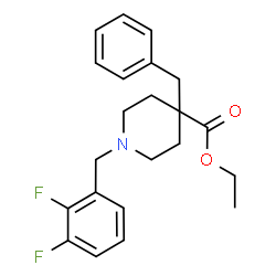 ChemSpider 2D Image | Ethyl 4-benzyl-1-(2,3-difluorobenzyl)-4-piperidinecarboxylate | C22H25F2NO2