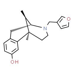 ChemSpider 2D Image | (1R,9R,13R)-10-(3-Furylmethyl)-1,13-dimethyl-10-azatricyclo[7.3.1.0~2,7~]trideca-2,4,6-trien-4-ol | C19H23NO2