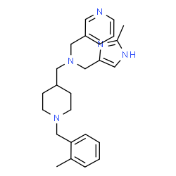 ChemSpider 2D Image | 1-[1-(2-Methylbenzyl)-4-piperidinyl]-N-[(2-methyl-1H-imidazol-4-yl)methyl]-N-(3-pyridinylmethyl)methanamine | C25H33N5