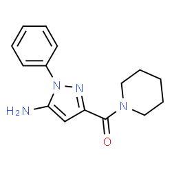 ChemSpider 2D Image | (5-Amino-1-phenyl-1H-pyrazol-3-yl)-1-piperidinylmethanone | C15H18N4O