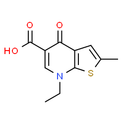 ChemSpider 2D Image | 7-Ethyl-2-methyl-4-oxo-4,7-dihydrothieno[2,3-b]pyridine-5-carboxylic acid | C11H11NO3S
