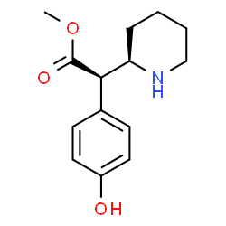 ChemSpider 2D Image | Methyl (2R)-(4-hydroxyphenyl)[(2R)-2-piperidinyl]acetate | C14H19NO3