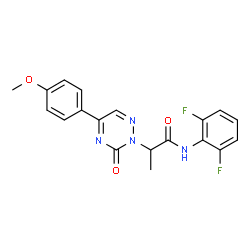 ChemSpider 2D Image | N-(2,6-Difluorophenyl)-2-[5-(4-methoxyphenyl)-3-oxo-1,2,4-triazin-2(3H)-yl]propanamide | C19H16F2N4O3