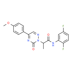ChemSpider 2D Image | N-(2,5-difluorophenyl)-2-[5-(4-methoxyphenyl)-3-oxo-1,2,4-triazin-2-yl]propanamide | C19H16F2N4O3