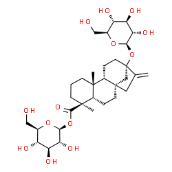 ChemSpider 2D Image | 1-O-[(5beta,8alpha,9beta)-13-(beta-L-Glucopyranosyloxy)-19-oxokaur-16-en-19-yl]-beta-D-glucopyranose | C32H50O13