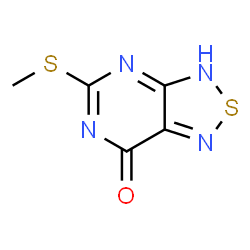ChemSpider 2D Image | 5-(Methylsulfanyl)[1,2,5]thiadiazolo[3,4-d]pyrimidin-7(3H)-one | C5H4N4OS2
