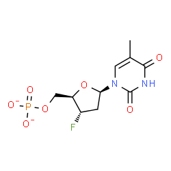 ChemSpider 2D Image | 3'-Deoxy-3'-fluoro-5'-O-phosphonatothymidine | C10H12FN2O7P