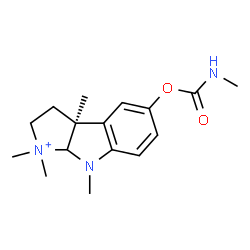 ChemSpider 2D Image | (3aS)-1,1,3a,8-Tetramethyl-5-[(methylcarbamoyl)oxy]-1,2,3,3a,8,8a-hexahydropyrrolo[2,3-b]indol-1-ium | C16H24N3O2