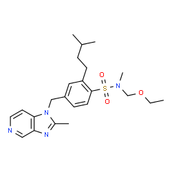 ChemSpider 2D Image | N-(Ethoxymethyl)-N-methyl-2-(3-methylbutyl)-4-[(2-methyl-1H-imidazo[4,5-c]pyridin-1-yl)methyl]benzenesulfonamide | C23H32N4O3S