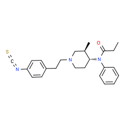 ChemSpider 2D Image | N-{(3R,4R)-1-[2-(4-Isothiocyanatophenyl)ethyl]-3-methyl-4-piperidinyl}-N-phenylpropanamide | C24H29N3OS