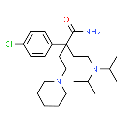 ChemSpider 2D Image | 2-(4-Chlorophenyl)-4-(diisopropylamino)-2-[2-(1-piperidinyl)ethyl]butanamide | C23H38ClN3O