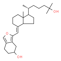 ChemSpider 2D Image | 3-[(E)-[1-[(1R)-5-hydroxy-1,5-dimethyl-hexyl]-7a-methyl-2,3,3a,5,6,7-hexahydro-1H-inden-4-ylidene]methyl]-4,5,6,7-tetrahydroisobenzofuran-5-ol | C27H42O3