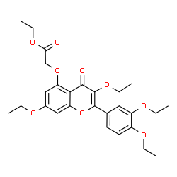 ChemSpider 2D Image | Ethyl {[2-(3,4-diethoxyphenyl)-3,7-diethoxy-4-oxo-4H-chromen-5-yl]oxy}acetate | C27H32O9