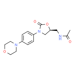 ChemSpider 2D Image | N-({(5S)-3-[4-(4-Morpholinyl)phenyl]-2-oxo-1,3-oxazolidin-5-yl}methyl)acetamide | C16H21N3O4