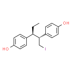 ChemSpider 2D Image | 4,4'-[(2R,3S)-1-Iodo-2,3-pentanediyl]diphenol | C17H19IO2
