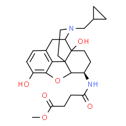 ChemSpider 2D Image | Methyl 4-{[(6beta)-17-(cyclopropylmethyl)-3,14-dihydroxy-4,5-epoxymorphinan-6-yl]amino}-4-oxobutanoate | C25H32N2O6