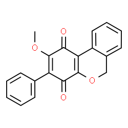 ChemSpider 2D Image | 2-Methoxy-3-phenyl-1H-benzo[c]chromene-1,4(6H)-dione | C20H14O4