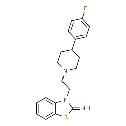 ChemSpider 2D Image | 3-{2-[4-(4-Fluorophenyl)-1-piperidinyl]ethyl}-1,3-benzothiazol-2(3H)-imine | C20H22FN3S