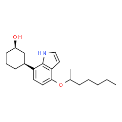 ChemSpider 2D Image | (1R,3S)-3-[4-(2-Heptanyloxy)-1H-indol-7-yl]cyclohexanol | C21H31NO2