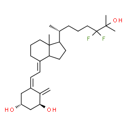 ChemSpider 2D Image | (1R,3S,5Z)-5-[(2E)-2-{1-[(2R)-6,6-Difluoro-7-hydroxy-7-methyl-2-octanyl]-7a-methyloctahydro-4H-inden-4-ylidene}ethylidene]-4-methylene-1,3-cyclohexanediol | C28H44F2O3