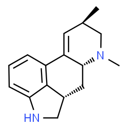 ChemSpider 2D Image | (3beta,8beta)-6,8-Dimethyl-9,10-didehydro-2,3-dihydroergoline | C16H20N2