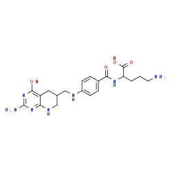 ChemSpider 2D Image | N~2~-(4-{[(2-Amino-4-oxo-1,4,5,6,7,8-hexahydropyrido[2,3-d]pyrimidin-6-yl)methyl]amino}benzoyl)ornithine | C20H27N7O4