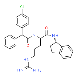 ChemSpider 2D Image | N~2~-[(4-Chlorophenyl)(phenyl)acetyl]-N-[(1S)-2,3-dihydro-1H-inden-1-yl]argininamide | C29H32ClN5O2
