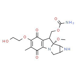 ChemSpider 2D Image | [(8aR)-6-(2-Hydroxyethoxy)-8a-methoxy-5-methyl-4,7-dioxo-1,1a,2,4,7,8,8a,8b-octahydroazireno[2',3':3,4]pyrrolo[1,2-a]indol-8-yl]methyl carbamate | C17H21N3O7