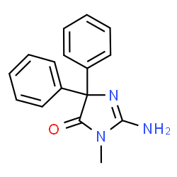 ChemSpider 2D Image | (2e)-2-Imino-3-Methyl-5,5-Diphenylimidazolidin-4-One | C16H15N3O
