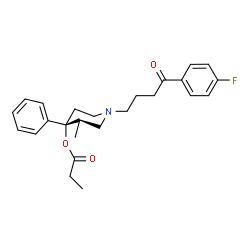 ChemSpider 2D Image | (4R)-1-[4-(4-Fluorophenyl)-4-oxobutyl]-3-methyl-4-phenyl-4-piperidinyl propionate | C25H30FNO3