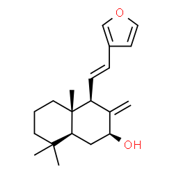 ChemSpider 2D Image | (2S,4R,4aS,8aS)-4-[(E)-2-(3-Furyl)vinyl]-4a,8,8-trimethyl-3-methylenedecahydro-2-naphthalenol | C20H28O2
