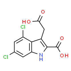 ChemSpider 2D Image | 3-(Carboxymethyl)-4,6-dichloro-1H-indole-2-carboxylic acid | C11H7Cl2NO4