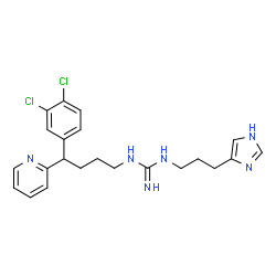 ChemSpider 2D Image | 1-[4-(3,4-Dichlorophenyl)-4-(2-pyridinyl)butyl]-3-[3-(1H-imidazol-4-yl)propyl]guanidine | C22H26Cl2N6