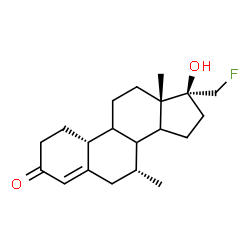 ChemSpider 2D Image | (7alpha,8xi,9xi,14xi,17beta)-17-(Fluoromethyl)-17-hydroxy-7-methylestr-4-en-3-one | C20H29FO2