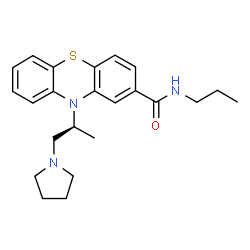 ChemSpider 2D Image | N-Propyl-10-[(2S)-1-(1-pyrrolidinyl)-2-propanyl]-10H-phenothiazine-2-carboxamide | C23H29N3OS