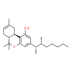 ChemSpider 2D Image | (6aR,10aR)-6,6,9-Trimethyl-3-[(2S,3R)-3-methyl-2-octanyl]-6a,7,10,10a-tetrahydro-6H-benzo[c]chromen-1-ol | C25H38O2