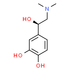 ChemSpider 2D Image | 4-[(1R)-2-(Dimethylamino)-1-hydroxyethyl]-1,2-benzenediol | C10H15NO3