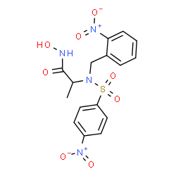 ChemSpider 2D Image | N-Hydroxy-N~2~-(2-nitrobenzyl)-N~2~-[(4-nitrophenyl)sulfonyl]alaninamide | C16H16N4O8S
