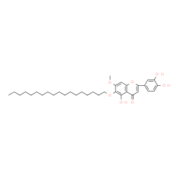 ChemSpider 2D Image | 2-(3,4-Dihydroxyphenyl)-5-hydroxy-7-methoxy-6-(octadecyloxy)-4H-chromen-4-one | C34H48O7