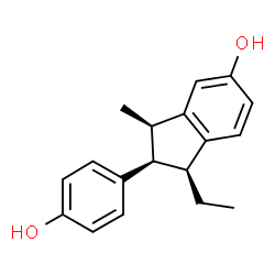 ChemSpider 2D Image | (1S,2S,3R)-1-Ethyl-2-(4-hydroxyphenyl)-3-methyl-5-indanol | C18H20O2